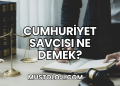 Cumhuriyet Savcısı Ne Demek?