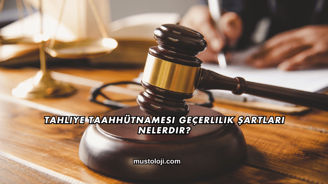 Tahliye Taahhütnamesi Geçerlilik Şartları Nelerdir?